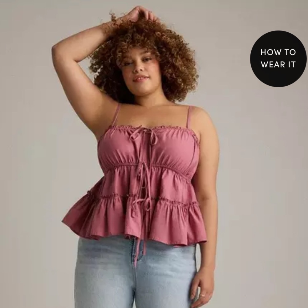 Torrid Mesa Rose Festi Tiered Bow Cami